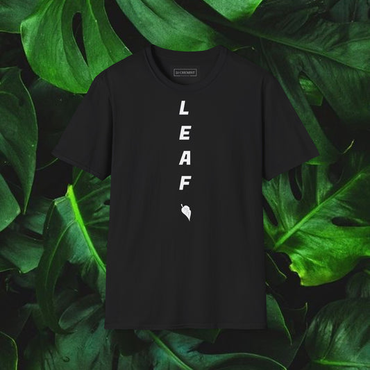 T-Shirt LEAF verticale nera