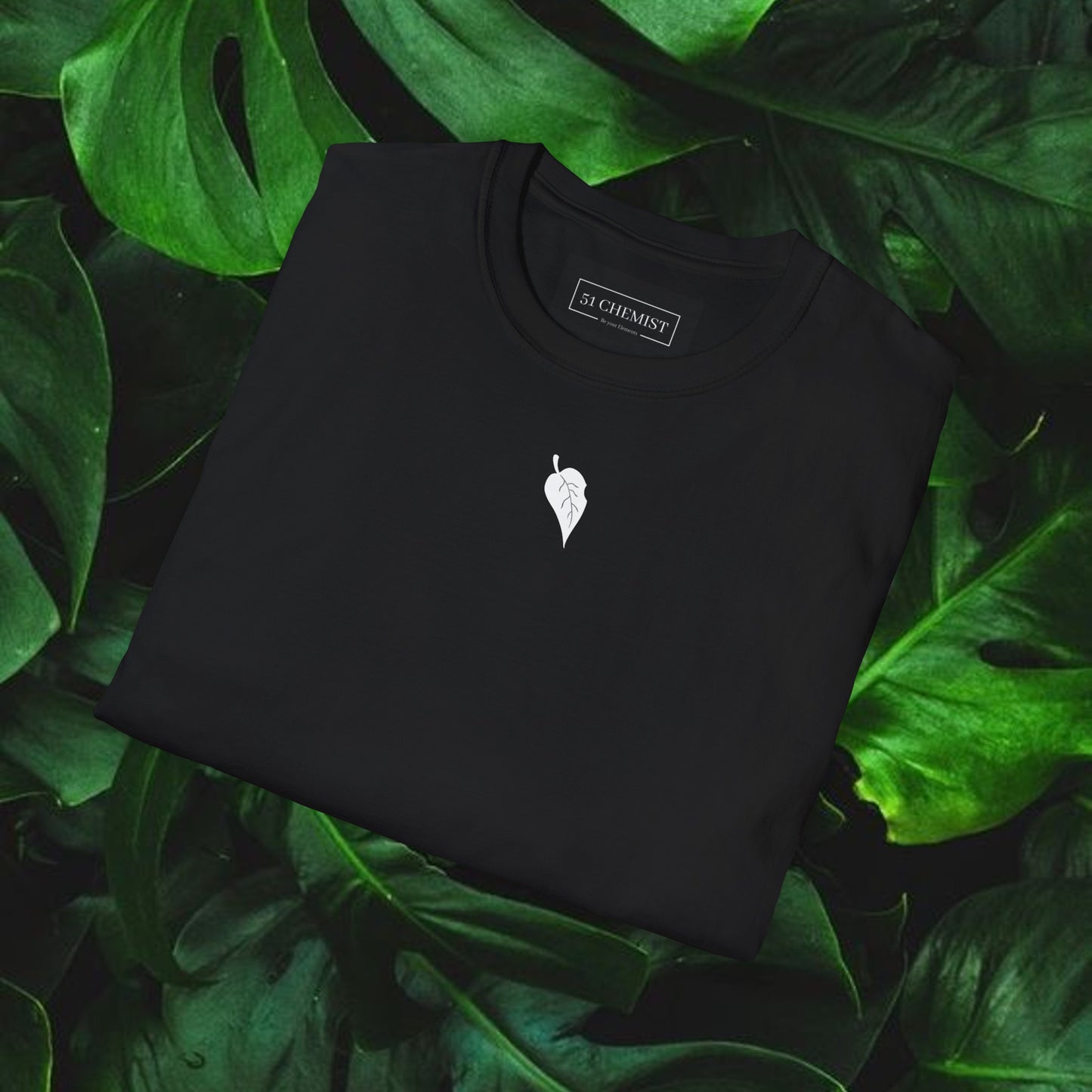 T-Shirt LEAF nera mono